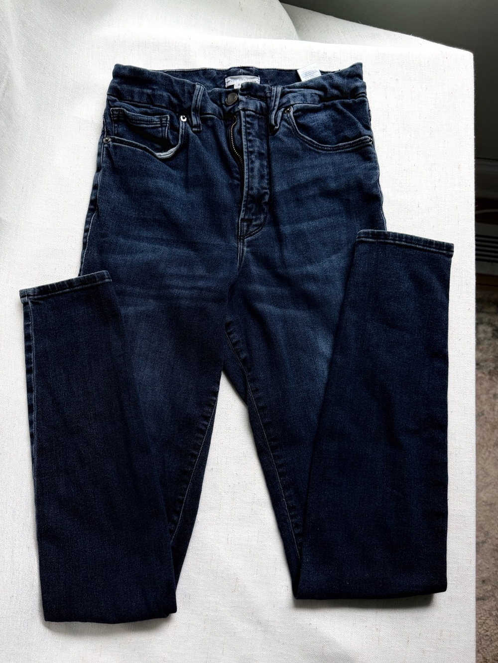 Good American Good Legs Skinny Jeans Size 0/25 Dark Wash High Rise Stretch